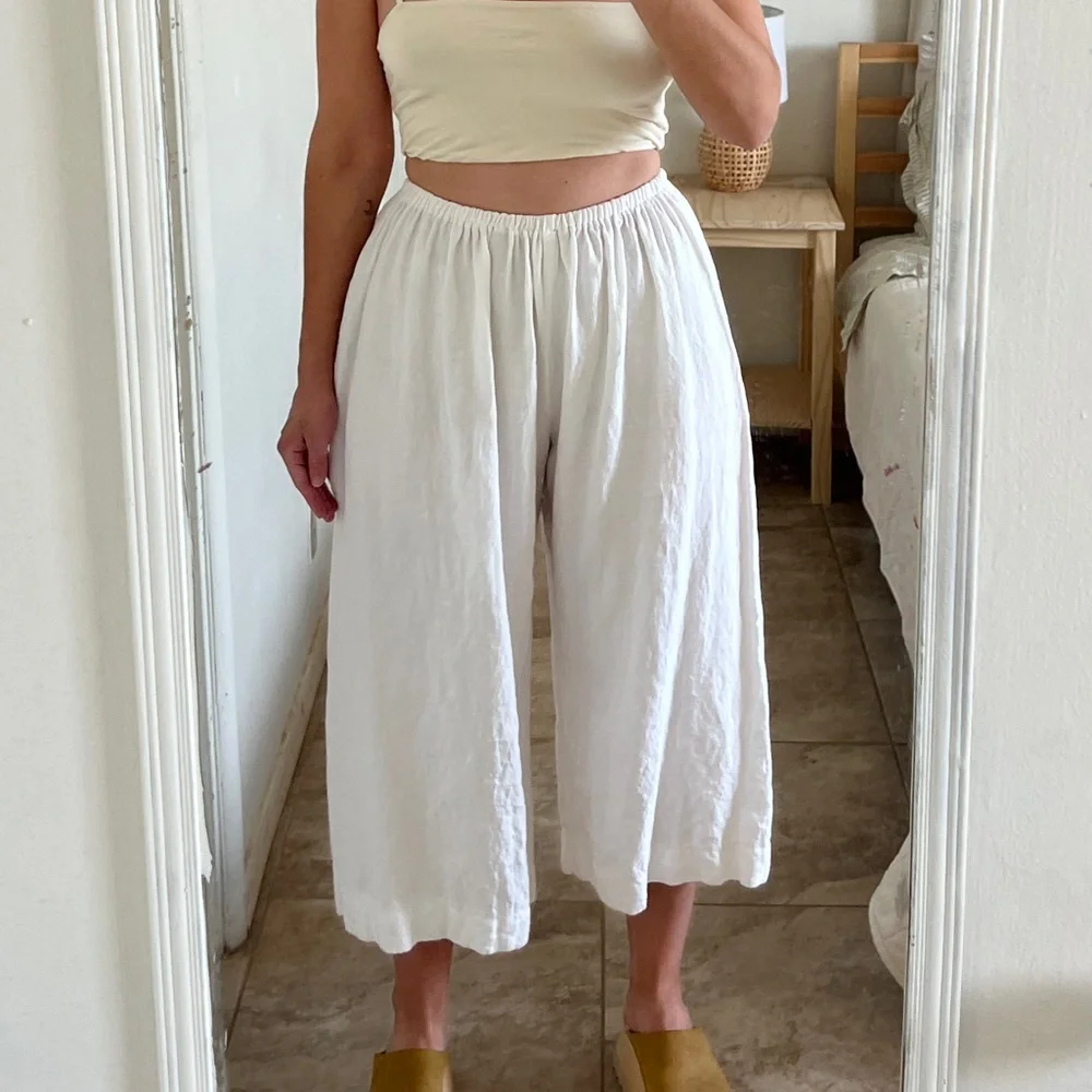 BOHÈME The Linen Trousers in Antique White (Petite Size) • FIRM PRICE - Picture 2 of 4